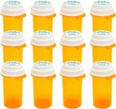 Prescription Reversible Thumb Tab Vials,Pill Bottles with Child Resistant Cap,Empty Medicine Bottles with Caps,Medicine Container for Personal Medication & Pharmacy.(16dram,12pcs)