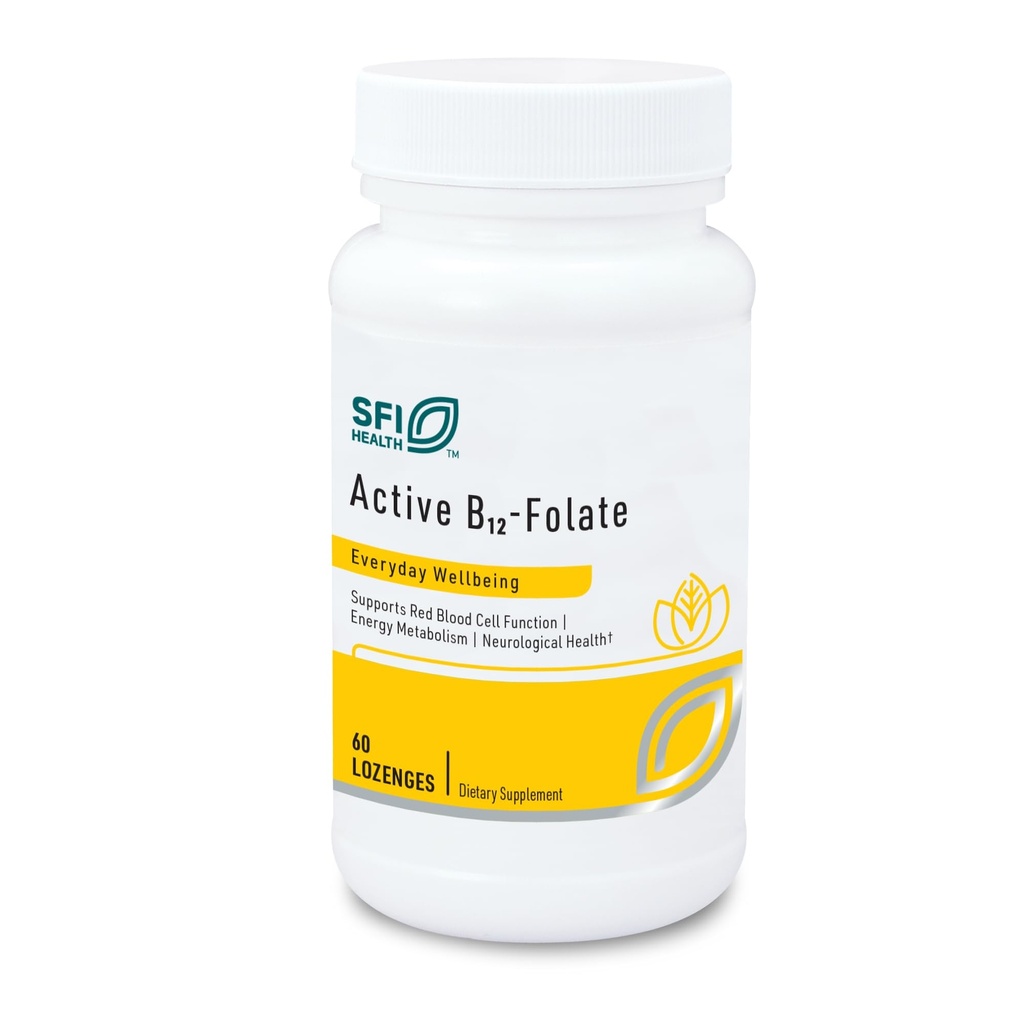 Klaire Labs SFI Health Active B12 - Folate Supplement - Lösbare Lozenge mit Methyl Folat & Vitamin B12 Methylcobalamin - Hochabsorbierbar - Unterstützt gesunde Stimmung, Energie & Kognition (60 Zähler)