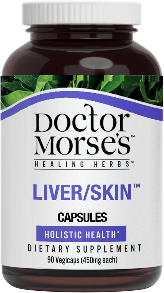 Doctor Morse's Liver/Skin Care Supplement - Natural Digestive System Health & Elimination Support - Naturopath Formuliert - Milk Thistle Seed, Burdock, Bayberry, Dandelion Root - 90 Kapseln
