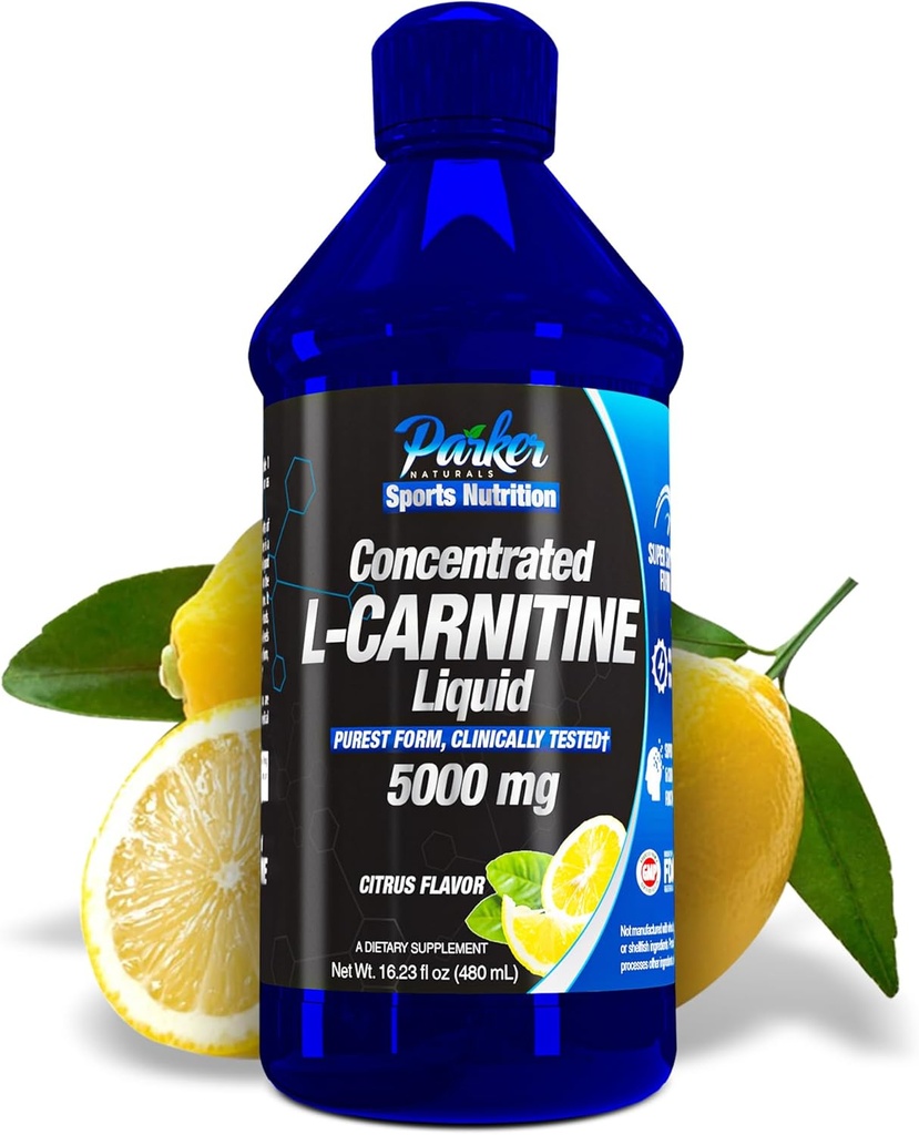 Parker Naturals Concentré L-Carnitine Liquide, 5000mg Tous les suppléments naturels de L-Carnitine, L-Carnitine liquide avec vitamine V5, 16.23 Fl. Oz