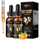 2 Pack Creatine HCL gouttes liquides pour les hommes et les femmes, 1500mg chlorhydrate de créatine liquide, haute absorption, 2 Fl Oz, sans sucre d'orange