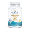 Nordic Naturals Ultimate Omega 2X, Lemon Flavor - 60 Soft Gels - 2150 mg Omega-3 - High-Potency Fish Oil mit EPA & DHA - Fördert Gehirn & Herz Gesundheit - Non-GMO - 30 Servietten