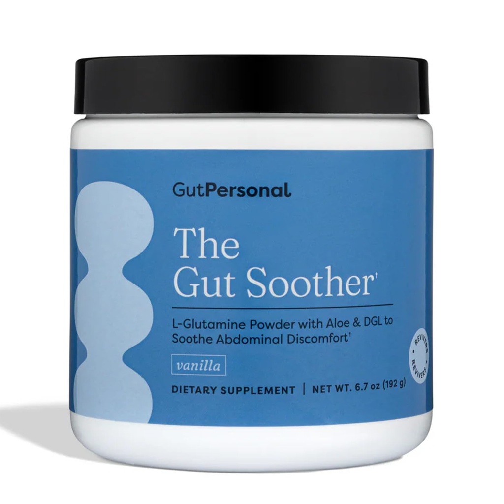 GutPersonal The Gut Soother L-Glutamine Powder Supplement: Restore Gut Lining, Soothe Digestive Discomfort tout en favorisant la santé globale Gut, 30 portions (Vanilla)