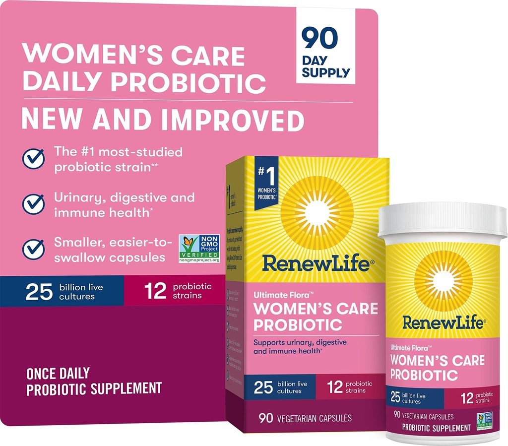 Renew Life Ultimate Flora Women's Care Probiotic, 25 Billion CFU, 90 Kapseln (Package May Vary)