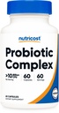 Complexe probiotique Nutricost (10 milliards d'UFC) 60 capsules - Acidophilus Plus 9 autres probiotiques, sans OGM, supplément sans gluten