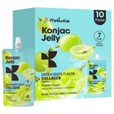 Hethstia Konjac Jelly Saveur de raisin vert, 10 Pouches, Jelly de raisin buvable avec des peptides de collagène, 7 Kcal, sans sucre, sans gluten, Keto, Vegan, on-the-Go Chewy collations légères