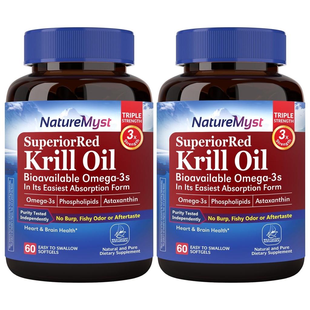 Antarktis Krill Öl 1000 mg Softgels, Krill Oil Omega-3s, EPA, DHA, Astaxanthin & Phospholipide, Herzgesundheit, 120 Softgels, Non-GMO, No Gluten, Made in USA