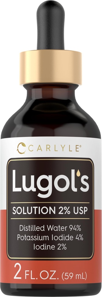 Carlyle Lugols Iodine 2 Prozent 2 fl oz | Kaliumjodid und Jodlösung 2% Flüssige Tropfen