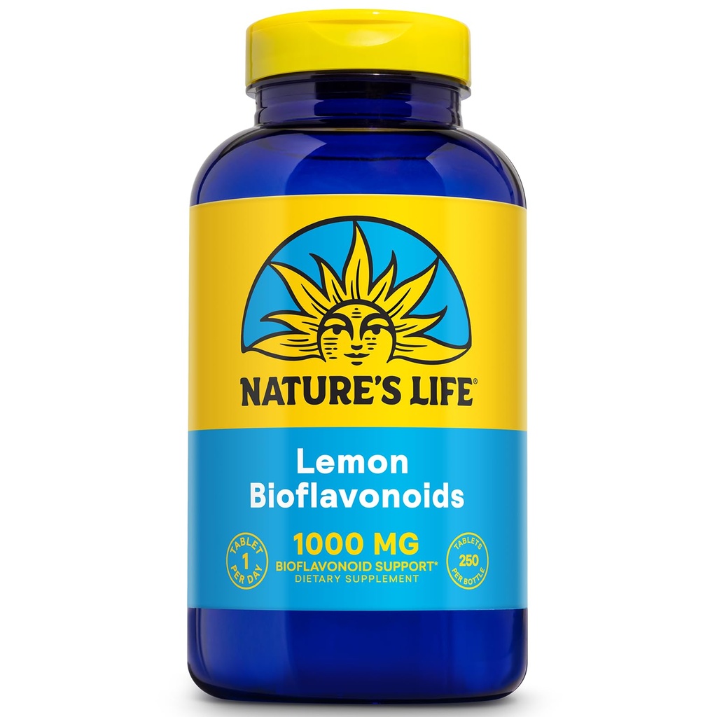 Nature's Life Bioflavonoids 1000mg pro Servieren | 250 Kapseln | Mehr als 4 Monate Versorgung | Lemon Bioflavonoid Complex, Hesperidin & Rutin | Antioxidant für gesunde Kapillaren & VIT C Absorption