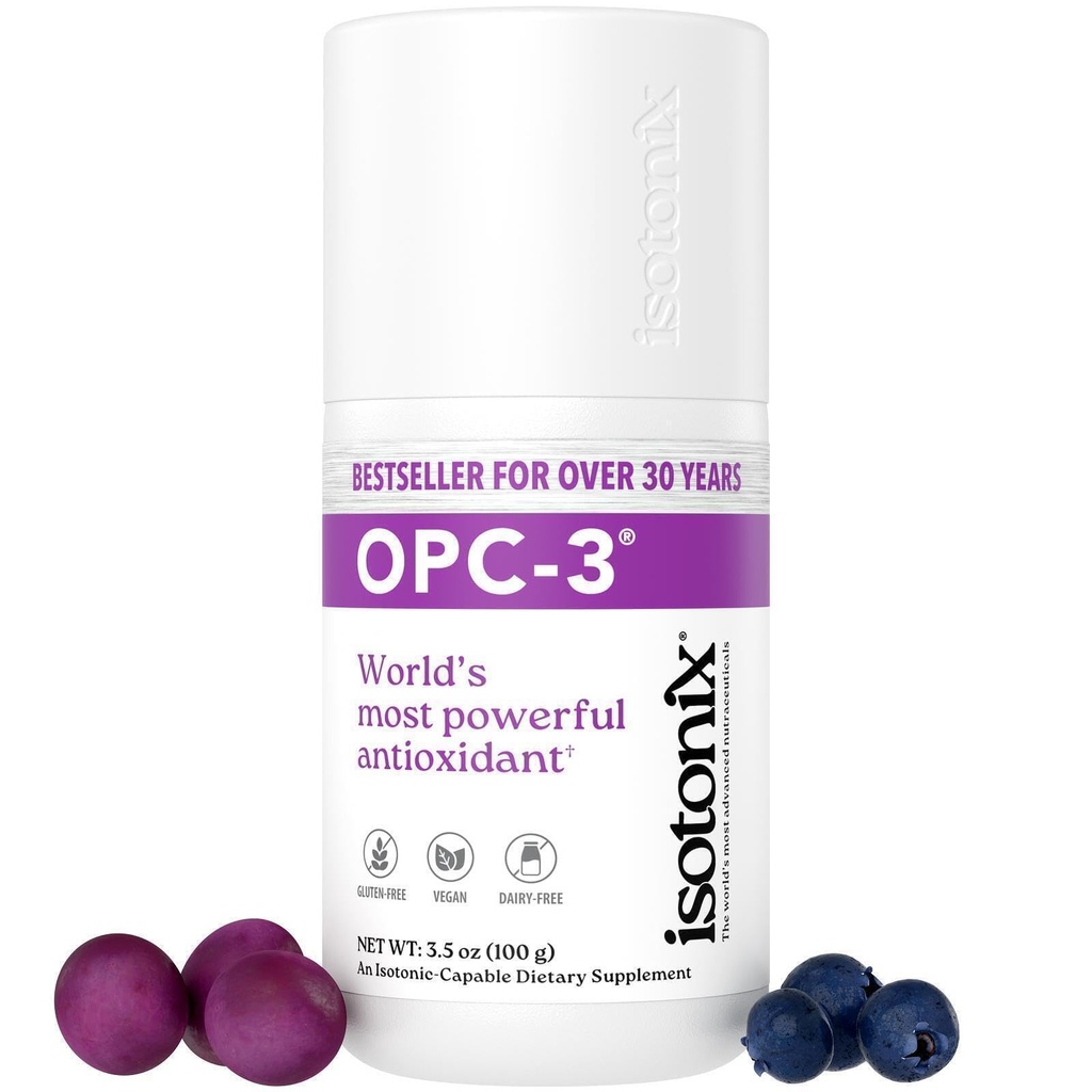 OPC-3 Isotonix - Antioxidante Ergänzung - Pycnogenol, Trauben-Sädtchen-Extrakte, Bilberry, Rotwein & Pine Bark-Extrakte - für Herz- und Kreislaufunterstützung - Isotonisch, Vegan, Glutenfrei - 30 Portionen