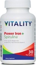 Vitalität Power Iron + Spirulina | 45mg Eisen | Blut Builder | Eisenmangel-Unterstützung | Vegan | Alle natürlichen Ergänzungen | Gentle auf Stomach | 30 Kapseln