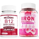 Gommies remplis de fer 26mg+ Vitamine B12, méthylcobalamine 10000 mcg Comprimés