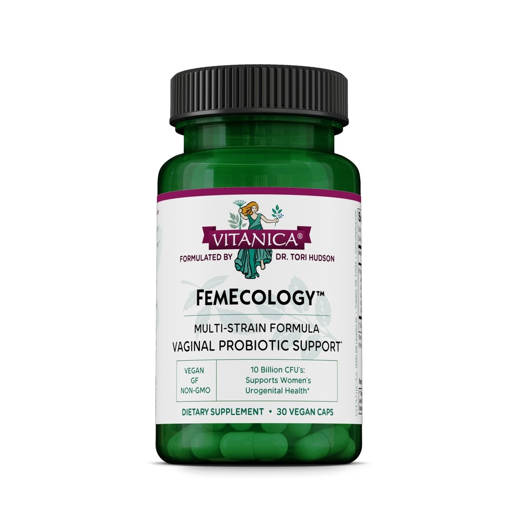 Vitanica FemEcology, soutien probiotique vaginal et intestinal, végétarien, 30 capsules