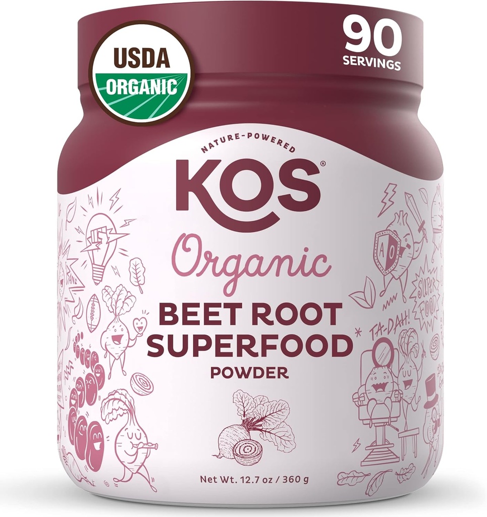 KOS Organic Beet Root Powder - 90 Servierungen (2pk Bundle)