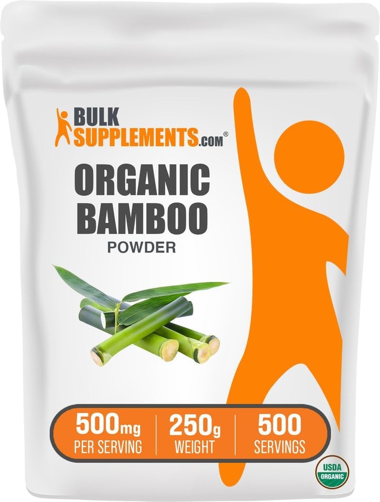 BulkSupplements.com Organic Bamboo Powder - Silica Supplements, Bamboo Supplement - Glutenfrei, 500mg pro Servierung, 250g (8.8 oz) (Pack von 1)