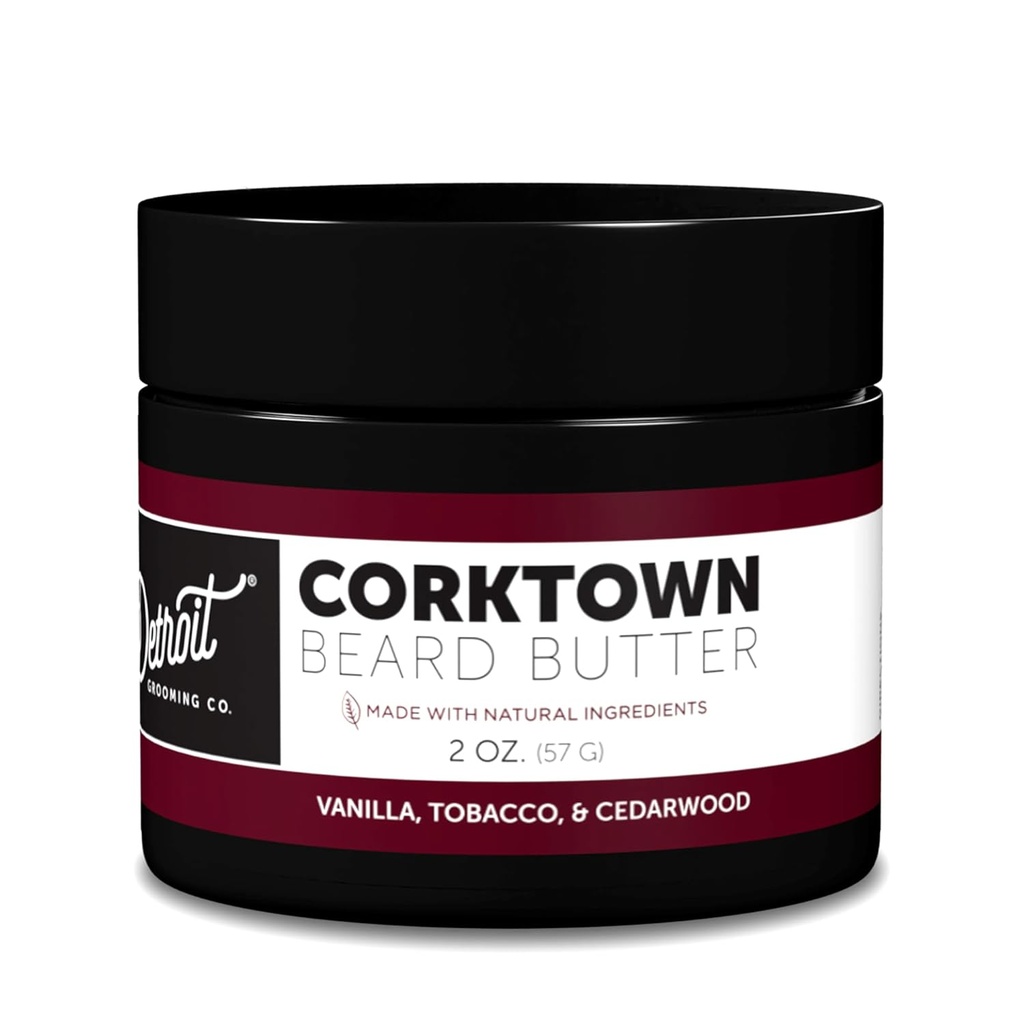 Detroit Grooming Co. Bart Butter für Männer | Erweicht, Diecken & Hydrates mit Safflower Oil & Shea Butter | Corktown Scent, 2oz