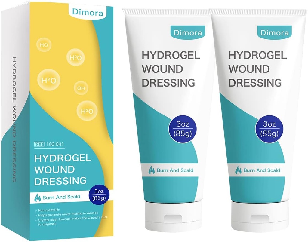 Dimora 2 Packs 6oz Hydrogel Erste Hilfe Salbe, Burn Injory Soothing Gel, Hautreparaturcreme für Notfallverbrennung, Postoperative Incisions, Bruises, Debridement Wound Care