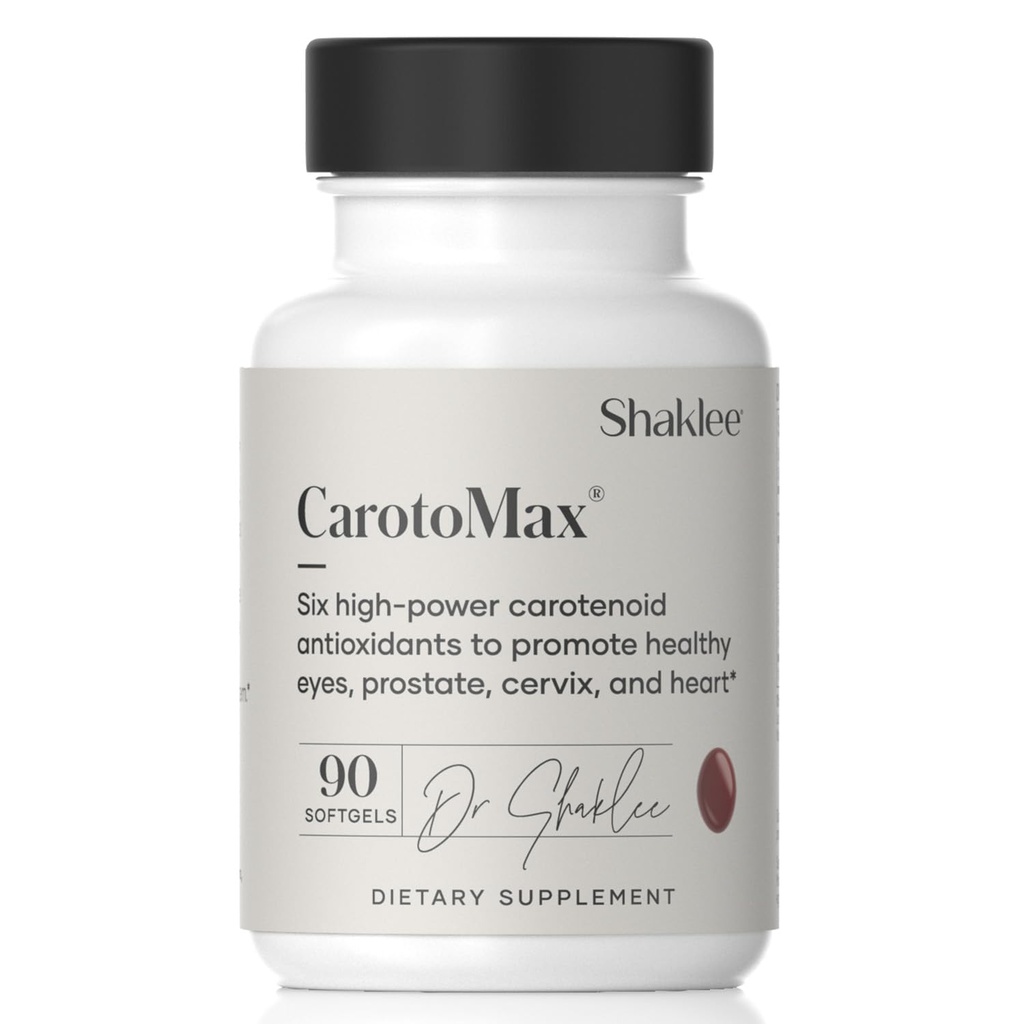 Shaklee - CarotoMax- Advanced Eye Health Formula w/ 6 Key Carotenoids - unterstützt Vision - Lutein, Zeaxanthin, Beta-Carotene, Astaxanthin - fördert Macular Health - 90 Softgels