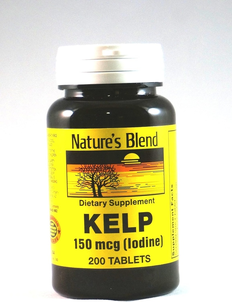 Mélange naturel Kelp 150 mcg (Iodine) 200 comprimés