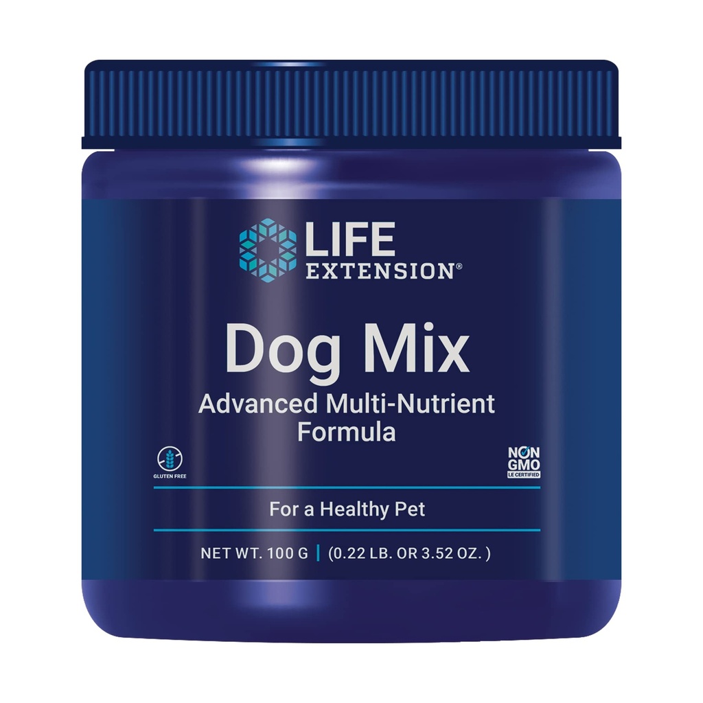 Life Extension Dog Mix, Dog Vitamins and Supplements, Probiotika, L-Carnitin, B12, Folsäure, Vitamin C, Vitamin E, Rosmarin, Nährstoffaufnahme, Glutenfrei, Non-GMO, 60 Servierungen