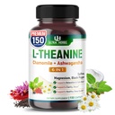 Supplément L-Theanine - Complexe 6 IN 1 Enrichi avec Magnésium, Ashwagandha, Safran, Camomille - Soutien Relaxation, Calme et Qualité du sommeil