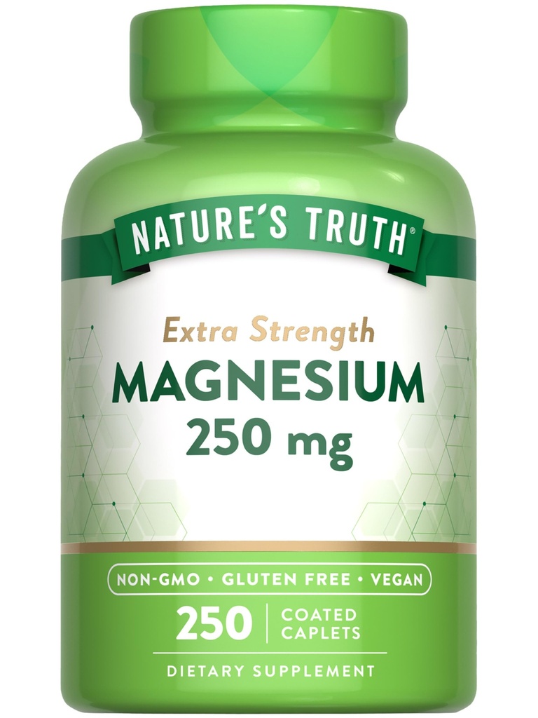 Nature's Truth Magnesium Supplement für Damen und Herren | 250 mg | 250 Count | Vegan, Non-GMO & Gluten Free | Magnesiumoxid