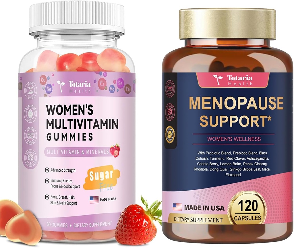 Totaria Sugar Free Multivitamin Gummi für Damen & 40-in-1 Menopause Ergänzungen für Frauen