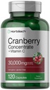 Horbäach Cranberry Konzentrat Extrakt Pillen + Vitamin C | 30.000mg | 120 Kapseln | Dreifache Stärke Ultimate Potency Formel | Non-GMO und glutenfreie Ergänzung