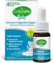 Culturelle Baby Probiotic + Vitamine D Grow & Thrive Drops, 0.30 oz, Supplément probiotique pour nourrissons, soutient le développement de la santé