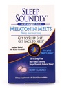 Dormir sainement Melatonine Melts 5 mg Berry Flavor, Dormir pendant la nuit pour les adultes, Formule de sommeil rapide, 60 Compte, Blanc