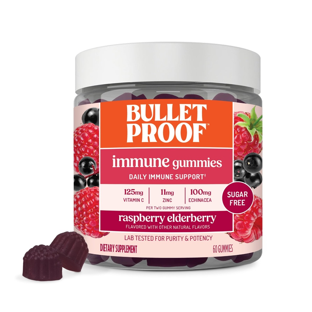 Gummies à l'ancienne framboise sans sucre, 60 comte, supplément kéto pour le soutien immunitaire