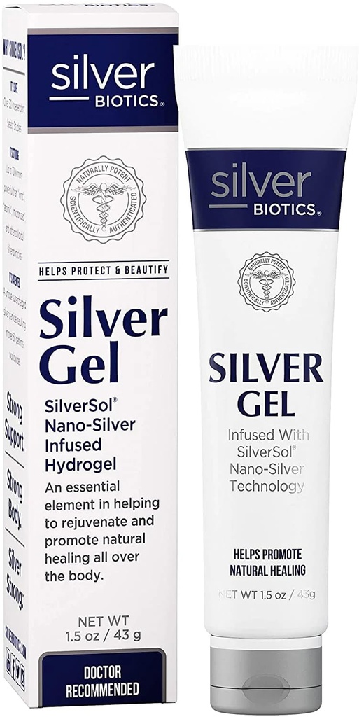 American Biotech Labs Silber Biotics Patentiert Multivalent SilverSol 20 PPM Beruhigende Haut Gel | Vielfältige 1,5 Unze für Haut Komfort und Wellness