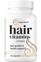 Micro Ingredients Haarwachstum Vitamine für Frauen und Männer, 120 Kapseln | 14-in-1 Formel mit Biotin, Collagen, Keratin, Saw Palmetto & More | Thicker, Fuller, Nourishes Thinning & Loss Hair Support