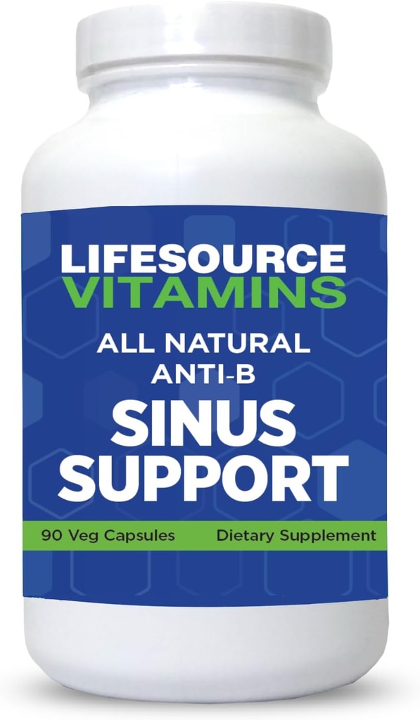 LifeSource Vitamine Alle natürlichen Anti-B Sinus-Unterstützung – 14 Alle natürlichen Inhaltsstoffe - 90 Kapseln - proprietäre Formel