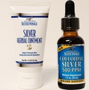 Natural Path Silver Wings Supplements - Kolloidal Silber 500 ppm (1 oz / 30 ml) Immununterstützung Plus Kräuter Salbe 250 ppm (1,5 oz)
