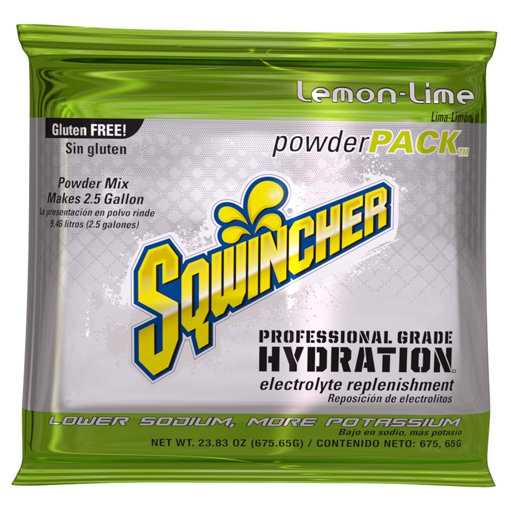 Sqwincher Powder Pack | Lemon-Lime Flavored | Low Calorie | Low Sodium | Electrolyte Replenishment Hydration Drink Mix | Just Add to 2.5 Galons of Water | 23.83 oz Packet (Pack mit 32)