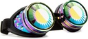 GloFX Polychrome Wormhole Kaleidoscope Goggles - Festival Rave Kostüm Cosplay Prism EDM 3D Welding Gothic Goggles