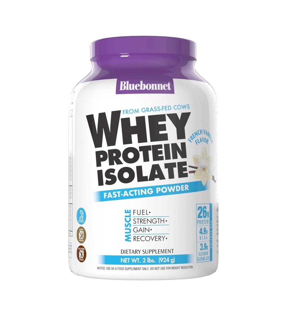 Bluebonnet Nutrition, 100% Natural Whey Protein Isolate, Natural French Vanilla, 2 lbs (924 g)