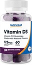 Nutricost Vitamin D3 Gummies 5.000 IU (125mcg), 120 Gummis - Gemischte Beere geflammt, 60 Servierungen