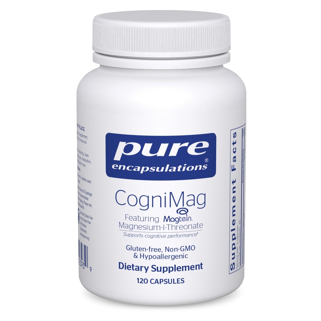 Pure Encapsulations CogniMag 120's - Magnesium-L-Threonate Supplement - unterstützt Gehirngesundheit & Gedächtnis* - Inklusive Magtein & Polyphenol Blend - 120 Kapseln
