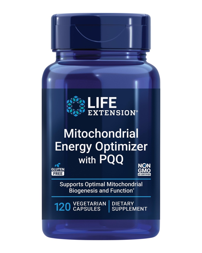 Lebensverlängerung Mitochondrial Energy Optimizer mit PQQ - Energieergänzung für gesunde Mitochondrien - Mit Taurine, Vitamin B, Pyrroloquinolin Quinone - Glutenfrei, Non-GMO - 120 Vegetarische Kapseln