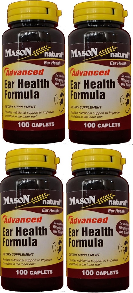 Mason Natural Advance Ear Health Formula Bioflavonoids Plus 100 Kapseln pro Flaschenpackung von 4 insgesamt 400 Kapseln