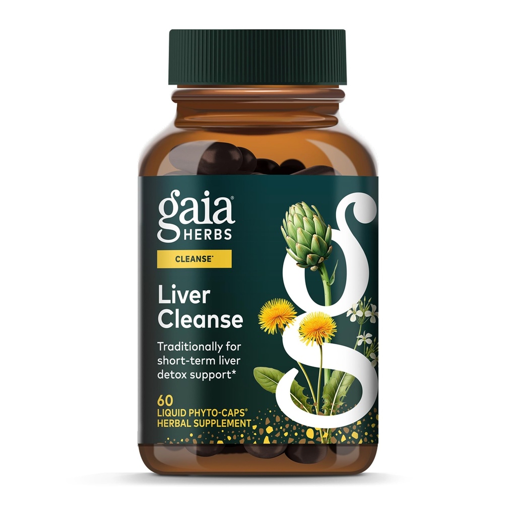 Nettoyez le foie de Gaia Herbs - Supplément à base de plantes de soutien de la santé du foie avec le chardon de lait, le dard, le curcuma, le dandelion et plus* - 60 capsules de phytothérapie liquide végétalienne (30 portions)