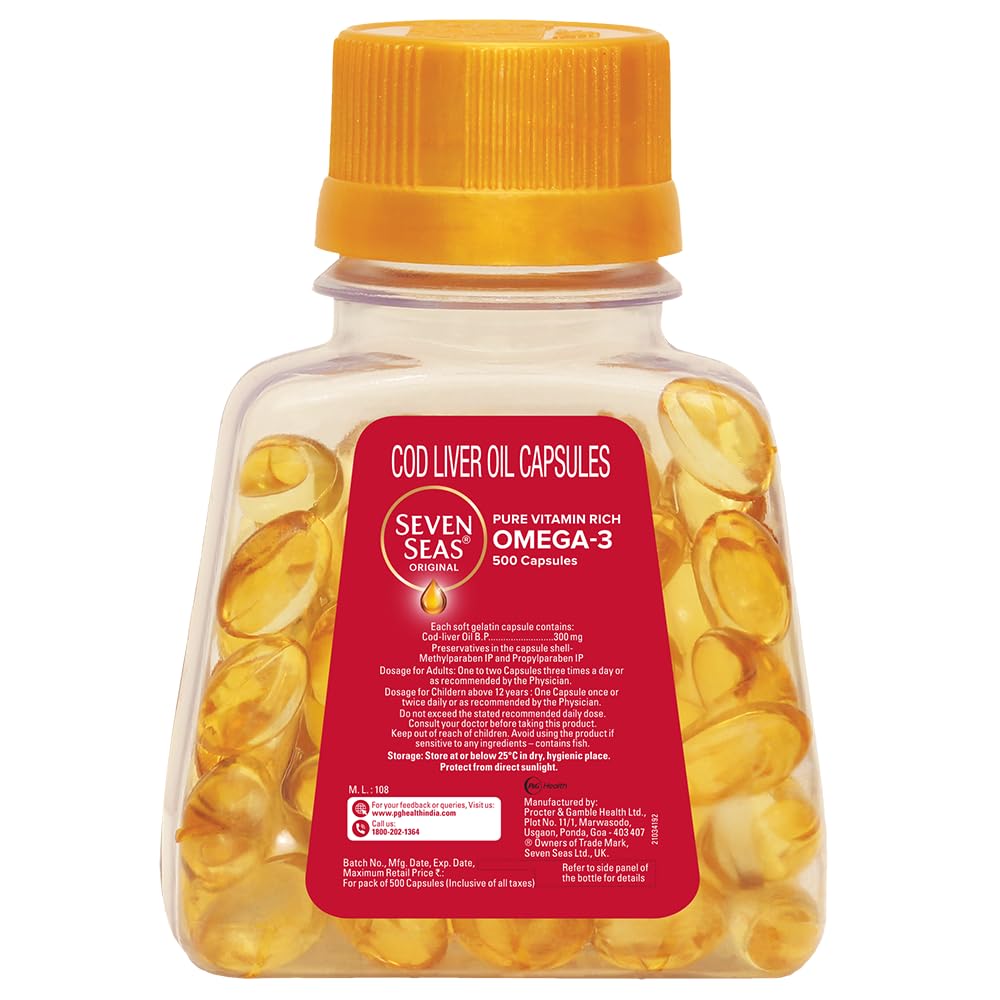 Sept Seas Cod Foie Huile de poisson 500 Capsules