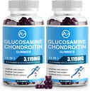 M inch Glucosamine Chondroitin Gummis, 1500mg Glucosamin & 1000mg MSM pro Servieren, Joint Support Supplement für Erwachsene, Elderberry Flavor, 45 Servierungen(Pack von 2)