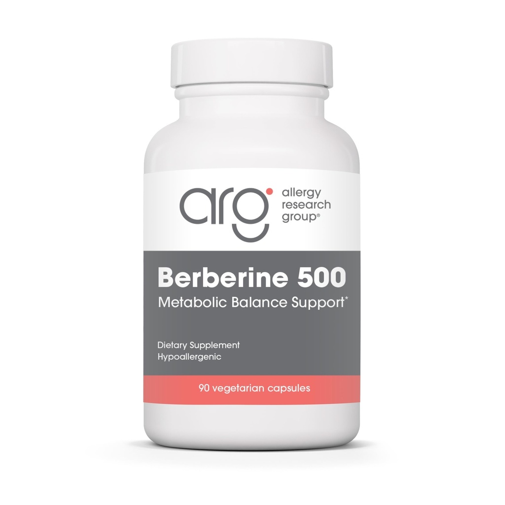 Groupe de recherche sur l'allergie Supplément de la berbère 500mg - Soutien métabolique multifacé, soutient le cholestérol sain, la racine de barberry indienne, les capsules hypoallergéniques, végétariennes - 90 Compte