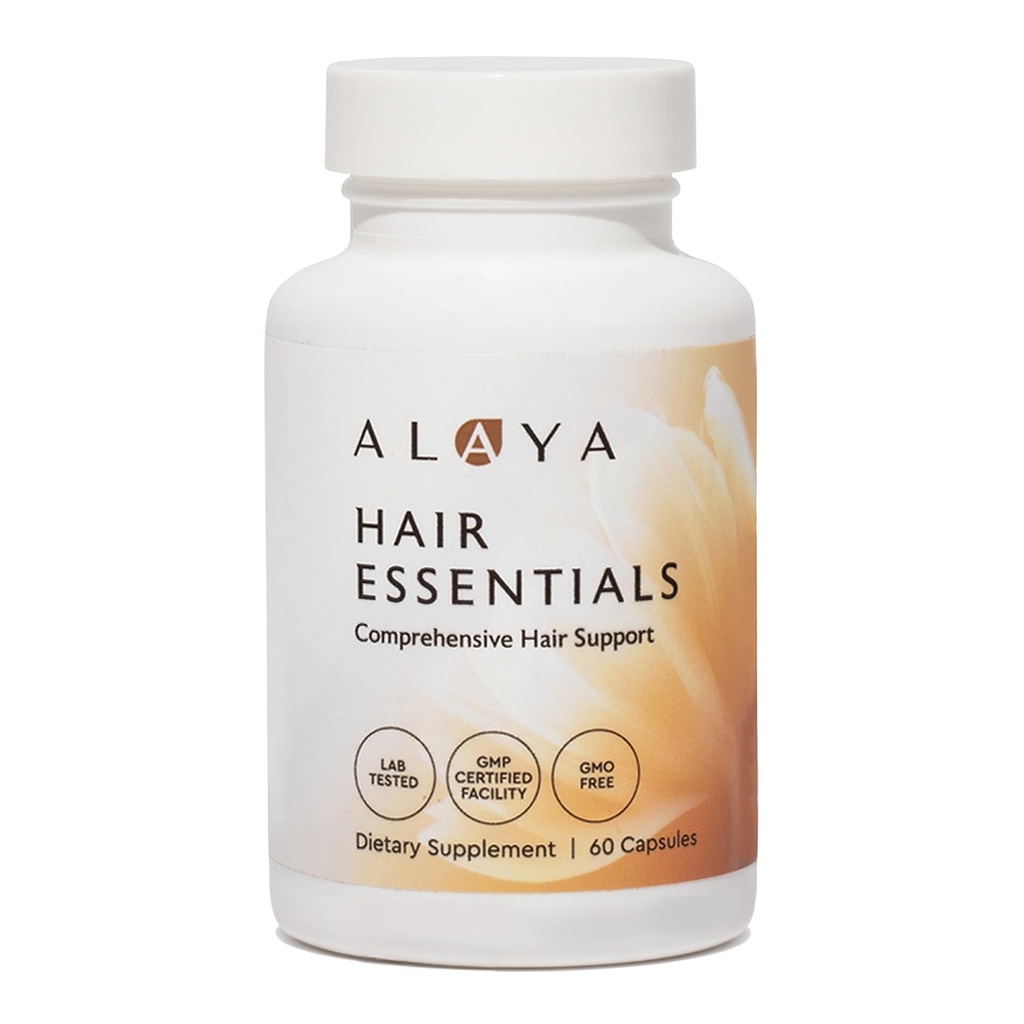 Alaya Hair Essentials - Haarergänzung mit Biotin, Keratin, Folsäure, Vitamin B12, B6 - Lab getestet - Glutenfrei - 30 Tage Versorgung