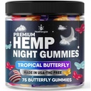 Hanfgummis Nachtzeit, High Potency Nap Gummis, Frieden und Entspannung, Fruchtige Schmetterling Gummy Bear Edibles, gute Stimmung, ruhig, Restful Bedtime-Natural Omega Hanf Öl-Made in USA