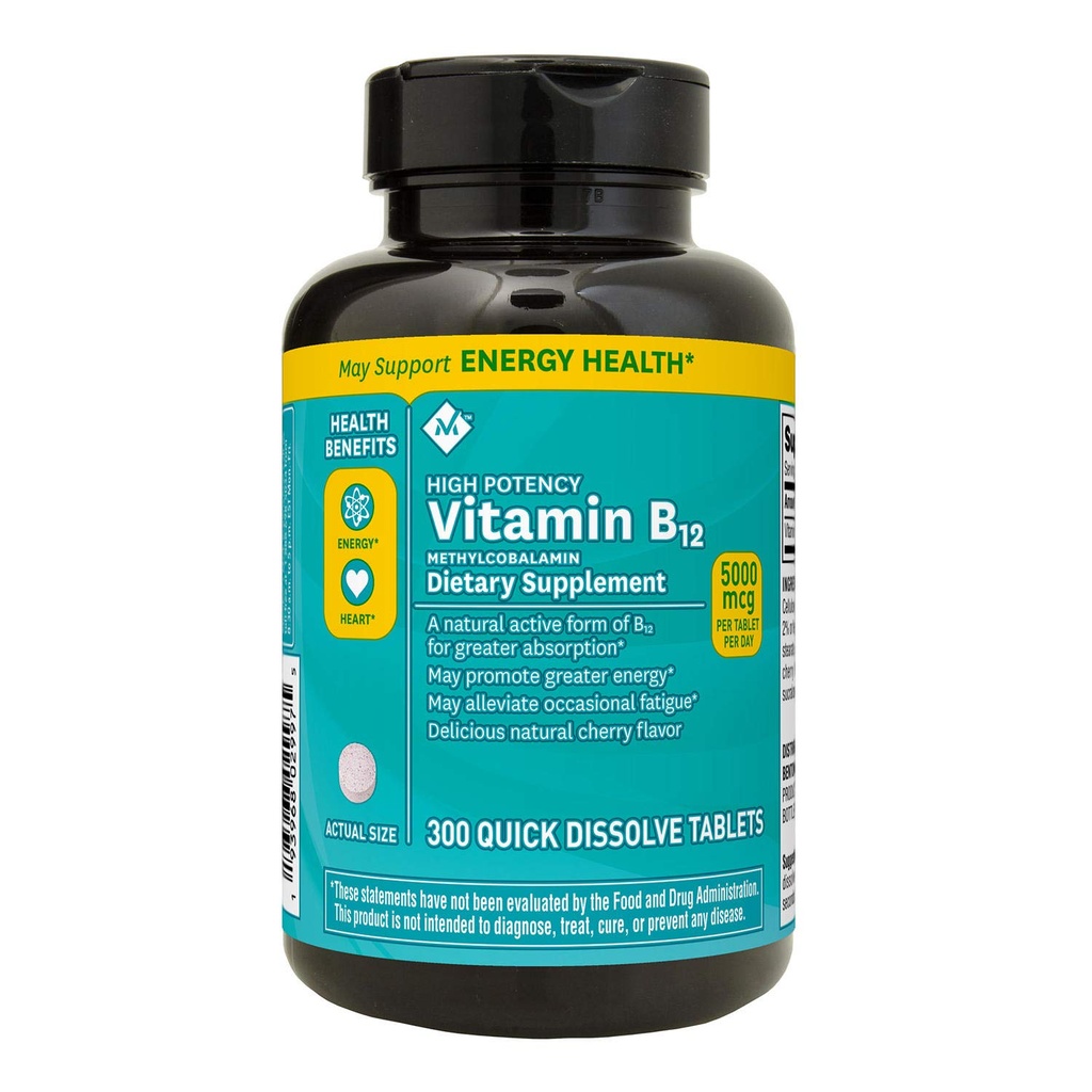 Mitglied Mark Vitamin B12 Methylcobalamin, Nahrungsergänzung 300 ct.Quick Dissolve Tabletten