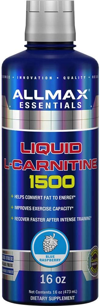 ALLMAX Nutrition Liquide L-Carnitine 1500 + Vitamine B5, 16 oz / 473 ml (framboise bleue)